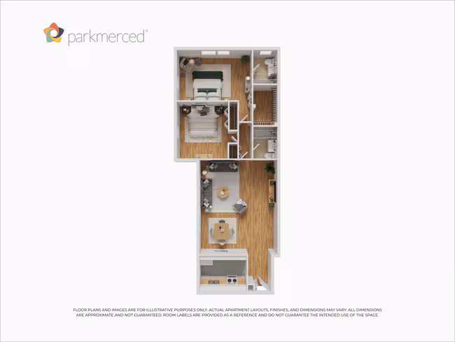 2 Bed 2 Bath Tower floor plan